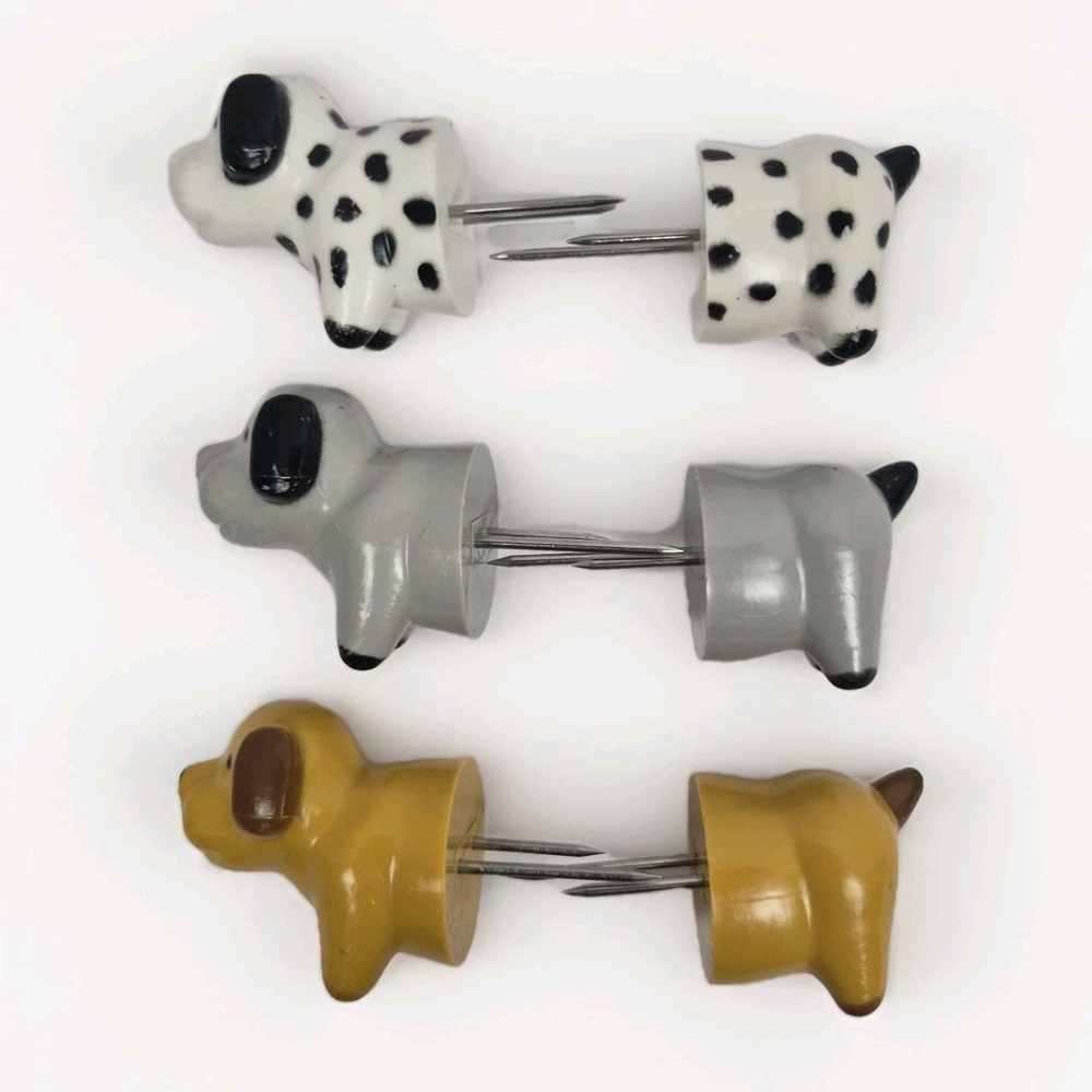 Vintage Grilla Gear Corn Cob Set Holders Skewer DOGS Puppy Picnic Novelty Grill